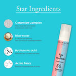 Buy Glamveda Glass Skin Rice & ceramide Dewy Sunscreen SPF 50 PA+++ Broad Spectrum Blue Light Filter No White Cast Non Comedogenic Water & Sweat Proof (50 ml) - Purplle