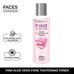 Buy FACES CANADA Pink Aloe Vera Pore Tightening Toner 100 ml | Allantoin & Hyaluronic Acid | Hydrating & Deep Cleansing | Skin Soothing Reduces Puffiness | No Alcohol & Parabens | Vegan - Purplle