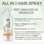 Buy Ktein All in 1 Natural Hair Heat Protection Spray with Argan Oil Vitamin E Pro Vitamin B3 and Holding Spray (100 ml) - Purplle