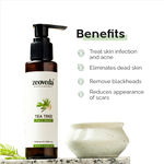 Buy ZEOVEDA Organic Tea Tree Face Wash for Glowing Skin | Reduces Acne | Pore Minimizer & Treats Oily Skin | Bright & Clear Skin - 100 ML - Purplle