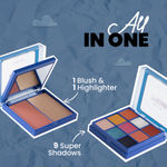 Buy MARS Face and Eye Makeup Kit for Women | 9 Highly Pigmented Eyeshadows with Blusher and Highlighter | Attached Mirror (16 gm) (Multicolor-01) - Purplle