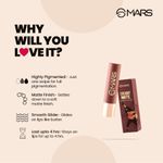 Buy MARS Creamy Matte Long Lasting Lipstick for Women | Creamy Lipstick | Single Swipe Application | Smooth & Light Weight (3.2 gm) (07-Majestic Mambo) - Purplle