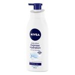 Buy NIVEA Express Hydration BODY LOTION with Sea Minerals - 5 in 1 COMPLETE CARE for 48H Moisturization (400 ml + 4.8 g) - Purplle
