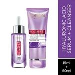 Buy L'Oreal Paris Revitalift Hyaluronic Acid Skincare Routine: Hyaluronic Acid Serum, 15ml + Hyaluronic Acid Hydrating Gel Cleanser, 50ml +A Hyaluronic Acid plumping cream day 15 ml,A HydratedA Skin Combo - Purplle