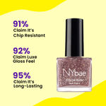 Buy NY Bae Color Rush Nail Paint - Rose Confetti 40 (5 ml) | Chip Resistant | Long Lasting | Quick Dry | Gel Nail Polish - Purplle