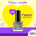 Buy NY Bae Color Rush Nail Paint - Blue Ivy Chrome 32 (5 ml) | Chip Resistant | Long Lasting | Quick Dry | Gel Nail Polish - Purplle