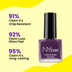 Buy NY Bae Color Rush Nail Paint - Plum Petal 20 (5 ml) | Chip Resistant | Long Lasting | Quick Dry | Gel Nail Polish - Purplle