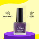 Buy NY Bae Color Rush Nail Paint - Starry Plum 19 (5 ml) | Chip Resistant | Long Lasting | Quick Dry | Gel Nail Polish - Purplle