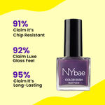 Buy NY Bae Color Rush Nail Paint - Starry Plum 19 (5 ml) | Chip Resistant | Long Lasting | Quick Dry | Gel Nail Polish - Purplle