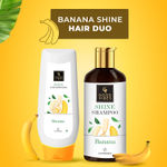 Buy Good Vibes Banana Shine Hair Duo- (Banana Shampoo 300ml + Banana Conditioner 200ml) - Purplle