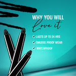 Buy Lakme Eyeconic Kajal| Black - Twin Pack| 0.35g + 0.35g | Smudgeproof |Waterproof | Lasts upto 24 Hrs - Purplle