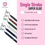 Buy Mattlook Single Stroke Super Glide Eyeliner Kohl Kajal 24 Hours, Easy to Apply Creamy Texture, Intense, Smudgeproof and Water Resistant Colour, Deep-Blue (1.3gm) - Purplle