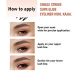 Buy Mattlook Single Stroke Super Glide Eyeliner Kohl Kajal 24 Hours, Easy to Apply Creamy Texture, Intense, Smudgeproof and Water Resistant Colour, Metallic-Black (1.3 gm) - Purplle