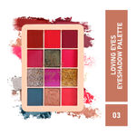 Buy Half N Half 12Colors Loving Eyeshadow Palette, Flawless Shades, Waterproof Durable Highly Pigmented Eye Makeup Set Gift for Women, Waterproof Long Lasting Easy To Blendable, Multiclolur-03 (9.5g) - Purplle