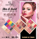 Buy Half N Half 10 Shades Eyeshadow Baked Highlighter Blush Makeup Palette Long Lasting Waterproof Blendable, 11.5 gm - Purplle