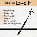 Buy Mattlook Dreamy Eyes Smooth Glide Felt Tip Eyeliner Pen, Easy To Use, Stays On All Day and Night, Long Lasting, Smudgeproof & Waterproof, Deep Black (1.2gm) - Purplle