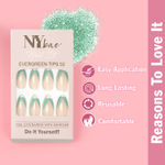 Buy NY Bae Nail It Nail Extensions With Adhesive - Evergreen Tips 02 | 24 Nails Set | Easy Application | Long lasting | Comfortable Wear - Purplle