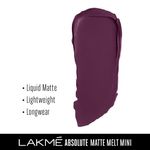 Buy Lakme Absolute Matte Melt Mini Liquid Lip Colour, Purple Tourist, 2.4 ml - Purplle