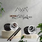 Buy AYA Long Wear Gel Eyeliner, Black and Brown, Smudge Proof & Waterproof With 2 Expert Eyeliner Brushes 2 Pc - Purplle