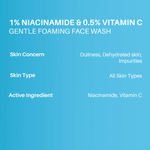 Buy DERMDOC by Purplle 1% Niacinamide & 0.5% Vitamin C Foaming Face Wash for Glowing Skin (80ml) | Skin Cleansing | Foaming Face Wash for Oily Skin | Oil-Free Face Wash - Purplle