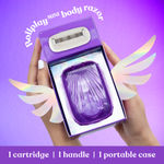 Buy Bombae Rollplay Mini Hair Removal Razor with Roller Compact Case | Soap strip with Jojoba Oil and Aloe Vera - Purplle