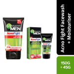Buy Garnier Men Acno Fight Pimple Clearing Facewash, 150gm + Acno Fight Anti Pimple Moisturiser (Pack of 2) - Purplle