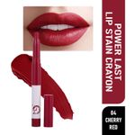 Buy Matt look Power Last Lip Stain Crayon Lipstick, Rich Colour, Non Transfer, Mask Proof & Luxurious Creamy Matte, Cherry Red (1.3g) - Purplle