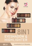 Buy Mattlook 8 in 1 Eyeshadow Highlighter Palette, Multicolor-02 (12 gm) - Purplle
