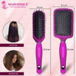 Buy Majestique Hair Brush Set - Paddle Brush, Styling Brush, Tail Comb & Wide Tooth Comb for Women & Men, Great on Wet or Dry Hair - 4Pcs/Purple - Purplle