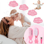 Buy Majestique Baby Grooming Set - Baby Hair Brush, Comb and Nail Cutter Set for Newborns & Toddlers - Pink - Purplle