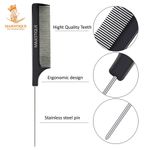 Buy Majestique Hair Straightener Brush with Tail Comb | Use as Blow Drying, Hair Separating, Styling, Straightening, Wet & Dry 2 Pcs - Purplle