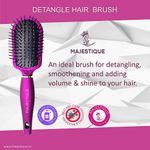 Buy Majestique Hair Straightener Brush with Tail Comb | Use as Blow Drying, Hair Separating, Styling, Straightening, Wet & Dry 2 Pcs - Purplle