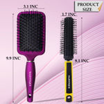 Buy Majestique 2Pcs Hair Brush Set | Paddle & Round Hair Brush | Use as Blow Drying, Styling, Shaping, Wet & Dry - Multicolor - Purplle