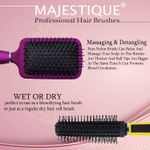Buy Majestique 2Pcs Hair Brush Set | Paddle & Round Hair Brush | Use as Blow Drying, Styling, Shaping, Wet & Dry - Multicolor - Purplle