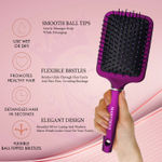 Buy Majestique 2Pcs Hair Brush Set | Paddle & Round Hair Brush | Use as Blow Drying, Styling, Shaping, Wet & Dry - Multicolor - Purplle
