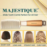 Buy Majestique Wide Tooth Hair Comb | Premium Golden Series 8 Inch Big Comb | Heat Resistant for All Hair Types - Golden - Purplle