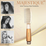 Buy Majestique Wide Tooth Hair Comb | Premium Golden Series 8 Inch Big Comb | Heat Resistant for All Hair Types - Golden - Purplle