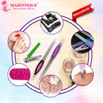 Buy Majestique Long Nail Filer, Pin Hole Filer with Nail Cutter | Manicure Pedicure Set | Perfect for Finger & Toe Nail Care - 3Pcs/Multicolor - Purplle
