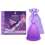 Buy Bombae reusable menstrual cup with ring stem for women | ultra soft, medium size with pouch 200 gm - Purplle