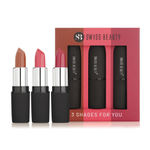 Buy Swiss Beauty Pure Matte Lipstick Pack of 3|Non-drying|Long lasting|Water-resistant| Shade -214,222,202 - Purplle