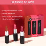 Buy Swiss Beauty Pure Matte Lipstick Pack of 3|Non-drying|Long lasting|Water-resistant| Shade -214,222,202 - Purplle