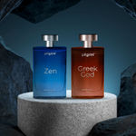 Buy Pilgrim Zen Perfume for Men + Greek God Perfume (Eau de parfum) With Musk, Smoky Cedarwood & Sandalwood, Aqua Notes & Aromatic Vetiver | 8hrs+ Long lasting Perfume for Men, Combo Pack - Combo of 2 - Purplle