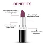 Buy RENEE Stunner Matte Lipstick, Your Highness 4 gm, Intense Color Pay Off, Full Coverage Long Lasting Weightless Velvety Formula, Enriched with Vitamin E & Hyaluronic Acid - Purplle