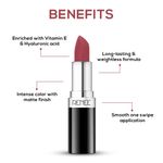 Buy RENEE Stunner Matte Lipstick, Brave Heart 4 gm, Intense Color Pay Off, Full Coverage Long Lasting Weightless Velvety Formula, Enriched with Vitamin E & Hyaluronic Acid - Purplle