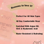 Buy AYA Perfect Matte Cover Foundation 30 ml, 02 Beige | Water Resistent, Full Coverage, Light Weight, Hydrating | - Purplle
