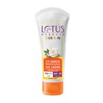 Buy Lotus Herbals Safe Sun UV Shield Whitening Gel Cream | SPF 50 | PA +++ | UVA & UVB Protection | No White Cast | Skin Brightening & Whitening | Non Oily | 100g - Purplle