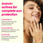 Buy PLIX SPF 50+ Guava Glow Invisible Sunscreen Gel With PA +++| For UV A, UV B & Blue Light Protection with Ceramides, Vitamin C and Hyaluronic Acid| No White Cast, Cruelty-Free | 50 g - Purplle