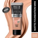 Buy FACES CANADA All Day Hydra Matte Foundation (Mini) | 3IN1 Foundation + Moisturizer + SPF30 | 10HR Long Wear | Buildable Coverage | Caramel Natural 15 ml - Purplle