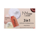 Buy NY Bae 3 in 1 Serum Foundation with Primer | Sampler I Moisturising I Glowing Korean Skin - Deep Skin Tone (3 ml) - Purplle