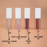 Buy Cuffs N Lashes Combo Pack of Set of 4 Lip Gloss ( Peach Me-05, Viral-06, Just Like Magic-07, Crystal Clear-08 ) - Purplle